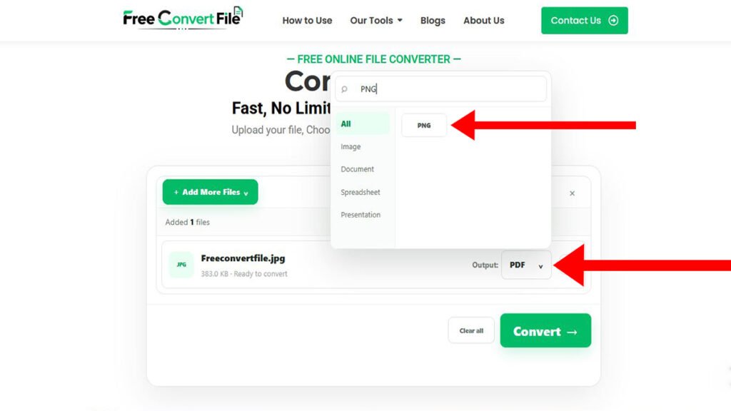 Convert JPG to PNG File